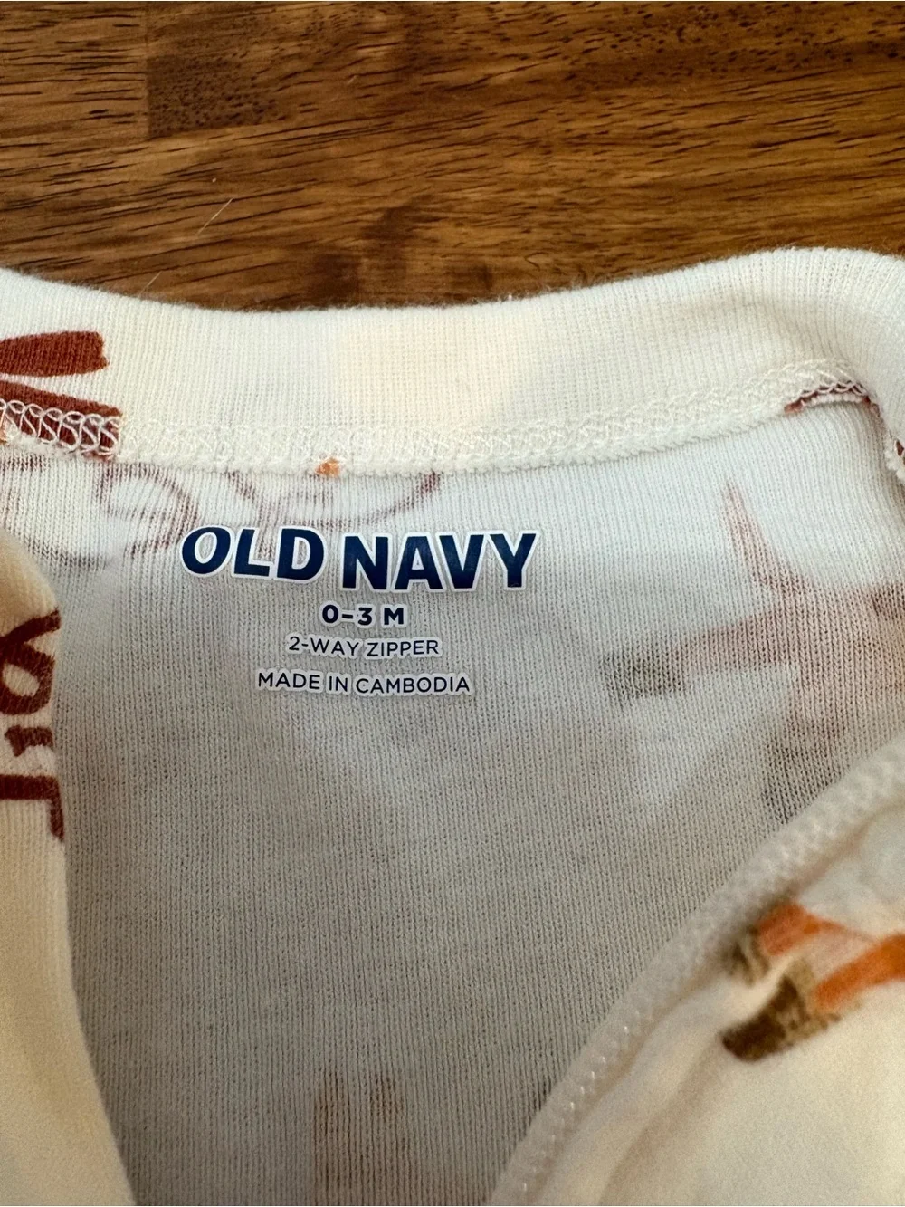Old Navy Cream Dog Print Footed Pajamas